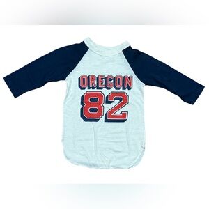 Vintage 80s Oregon Baseball T Shirt Boys Size Sm 6-8 Textile Print Made In USA